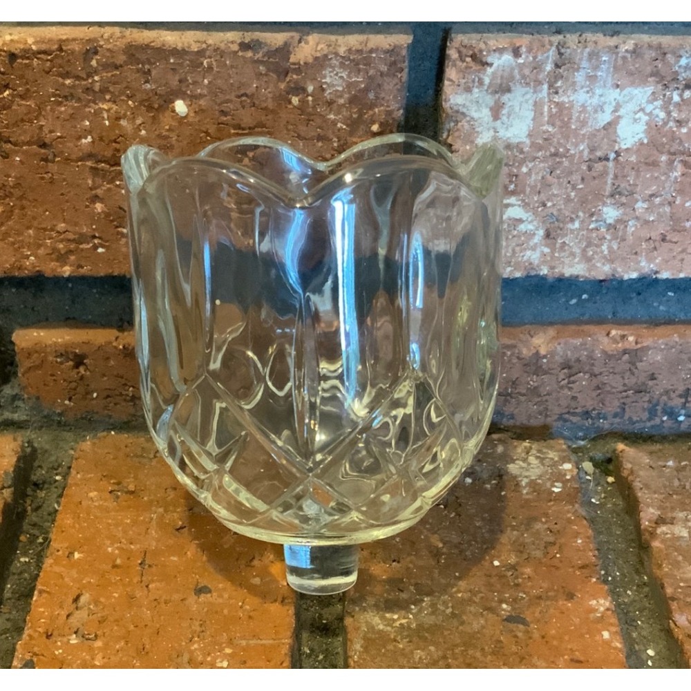 Vintage HOMCO Votive Candle Holder Tulip Shaped Clear
